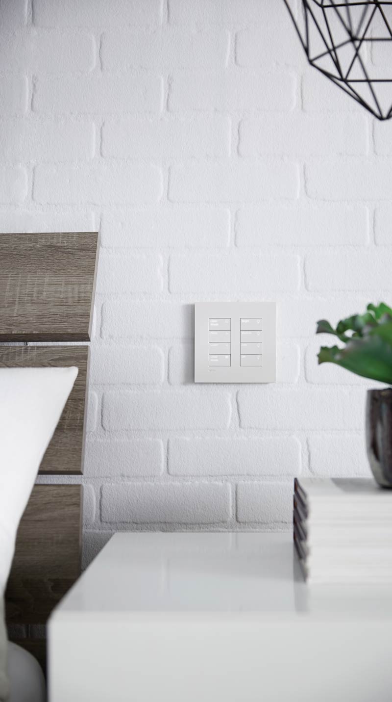 Lutron image of keypad on white wall